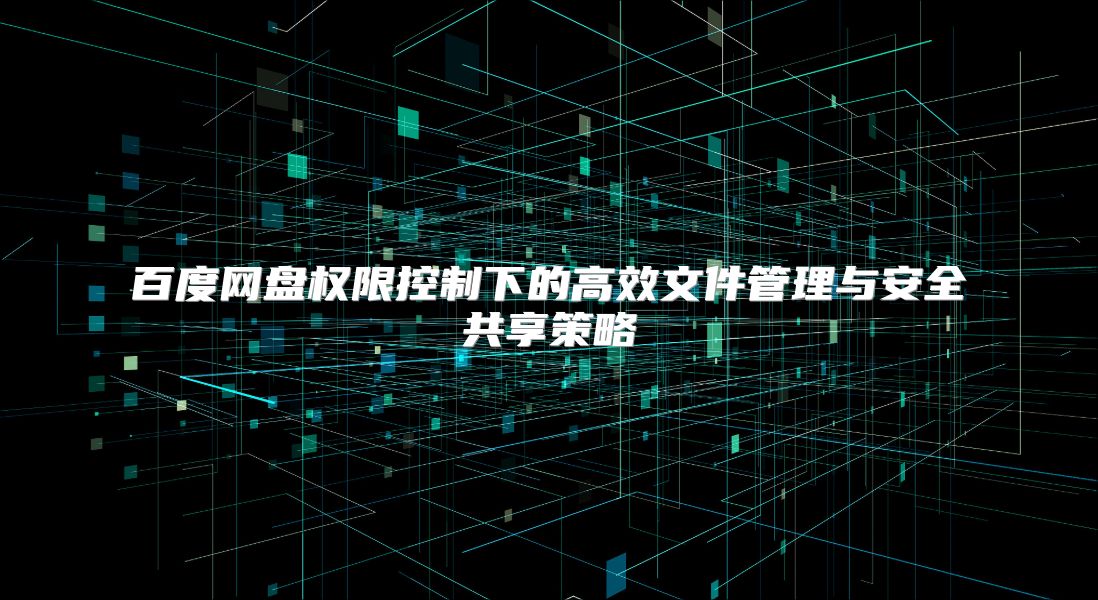 百度网盘权限控制下的高效文件管理与安全共享策略