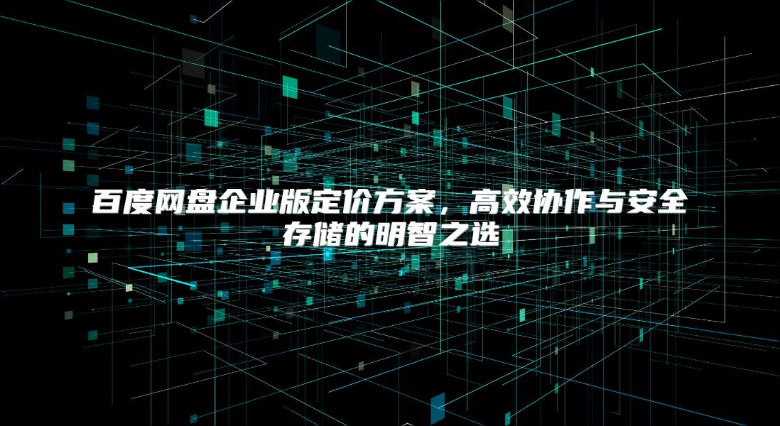 百度网盘企业版定价方案，高效协作与安全存储的明智之选