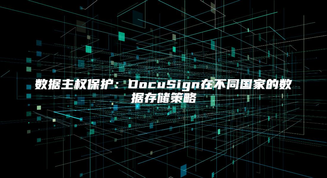 数据主权?；ぃ篋ocuSign在不同国家的数据存储策略